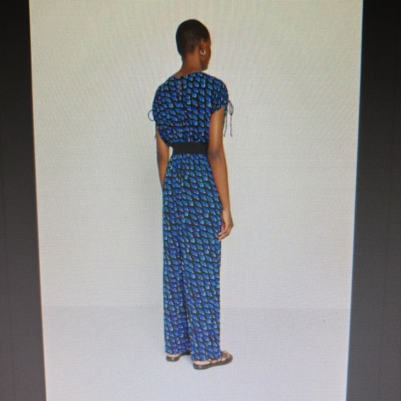 Diane Von Furstenberg Blue Jumpsuit DVF Andra, Betta Scales design - Picture 4 of 9